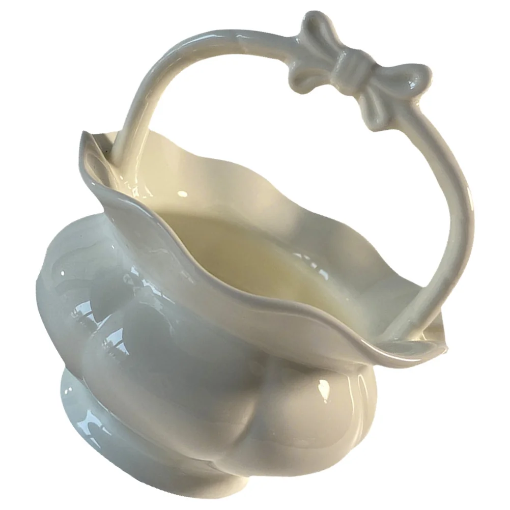 

Ceramic Bone China Multi-Function Basket Flower Storage Box Decorative Organizer Sundries Container Kitchen Cutlery Holder
