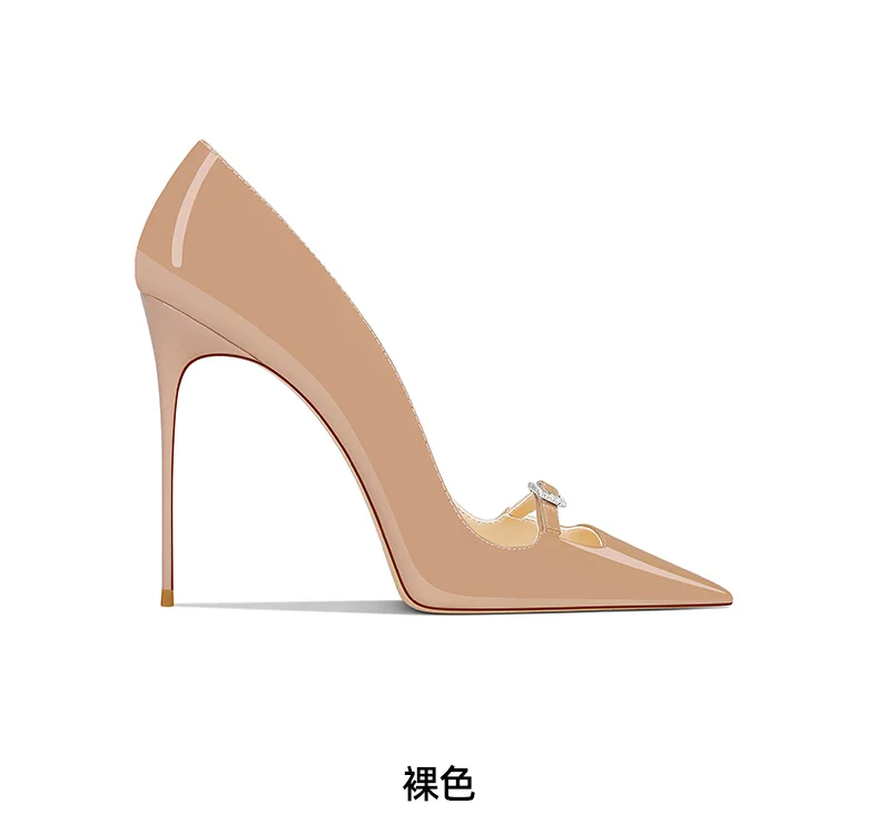 Black 2025 New High Heels Women's Thin Heels Pointed Beautiful Temperament