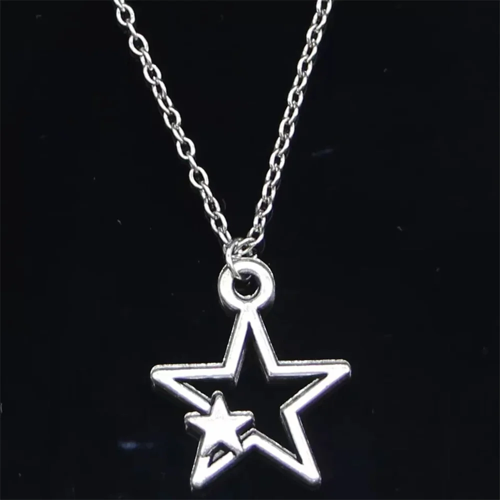 Newest Fashion Tibetan Hollow Double Star Pendant Necklace Choker Charm Black Leather Cord Factory Price Handmade Jewelry Gifts image 6