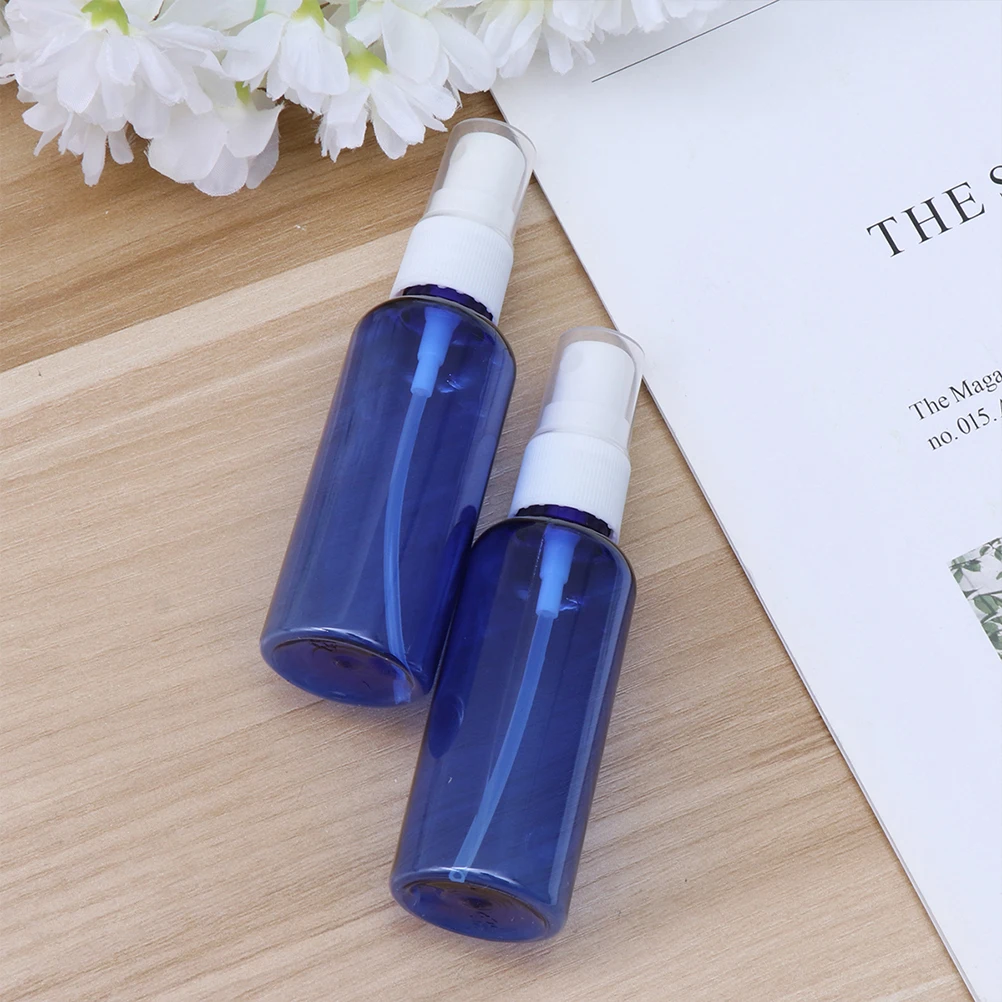 

10pcs Blue Spray Bottle Empty Travel Containers Fine Mist Bottles Makeup Portable Leak Proof PET Material