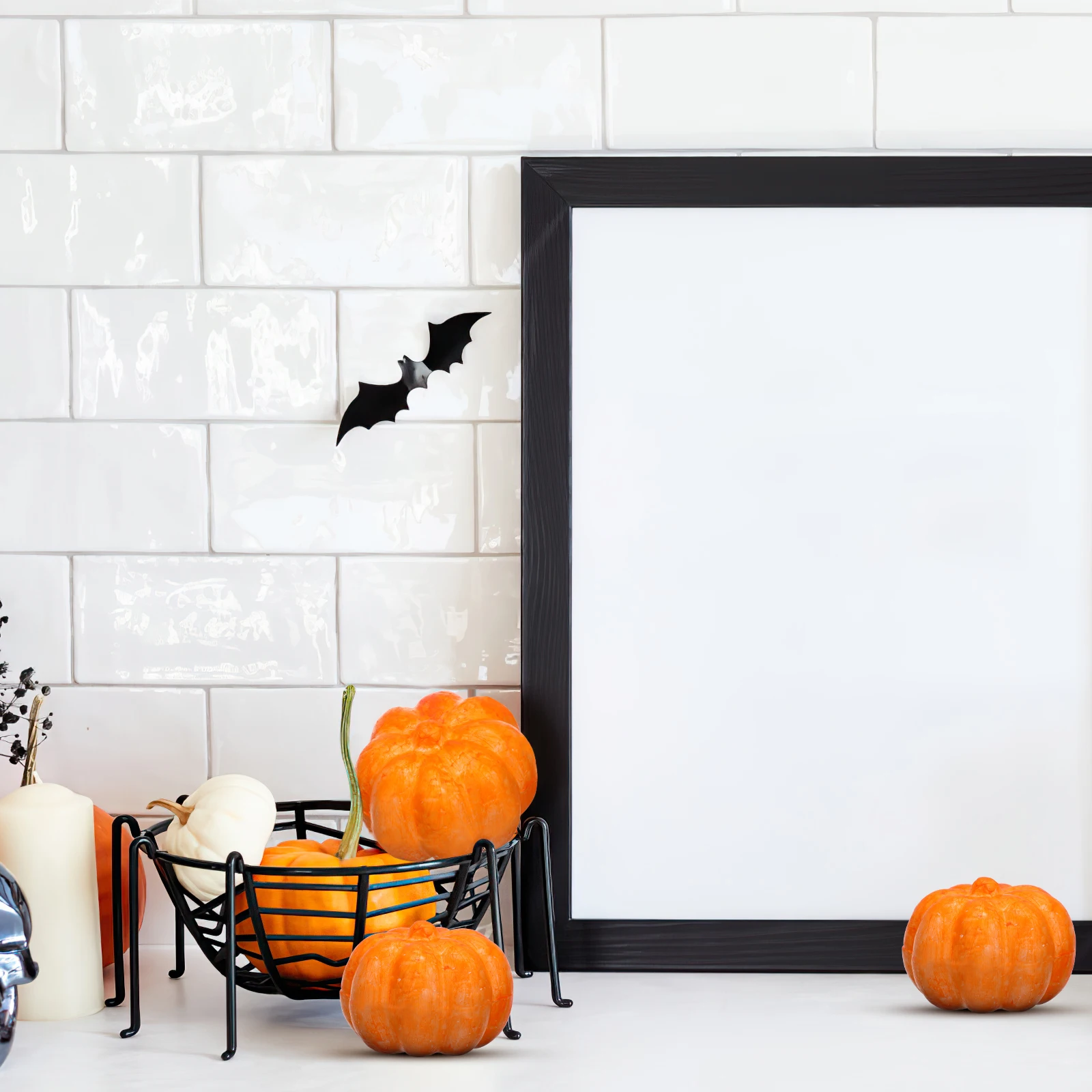 

20pcs Simulation Pumpkin Decor White Embryo Diy Craft For Halloween Party Artificial Vegetable Models Harvest Festival