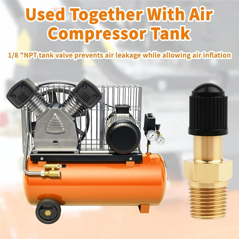 

A26F-4 Набор золотых клапанов Шредера 1/8, металлический клапан бака 1/8, латунная труба для бака воздушного компрессора с уплотнительными крышками