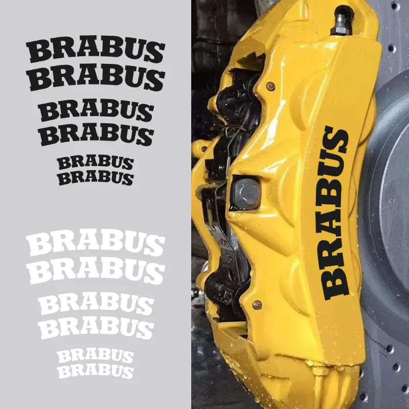 6pcs/set Heat Resistance Caliper Decals Wheel Decor Vinyl Sticker For Brabus Smart W204 W205 GLC G63 G65 W463 G500 G350 CLA W464