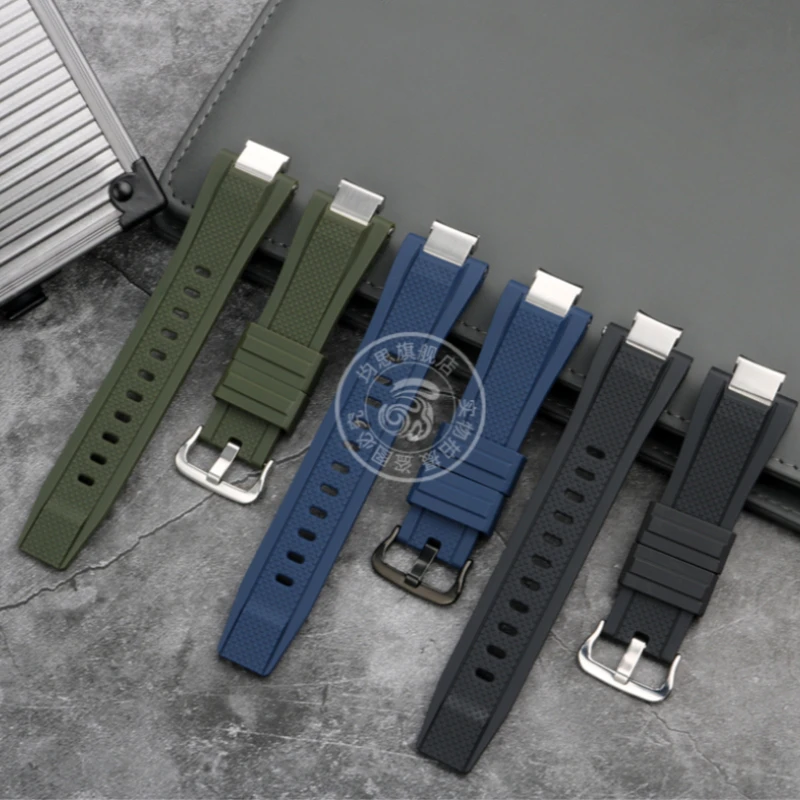 High Quality Modified Cowhide nylon Watchband For Casio G-SHOCK GST-B400 GST-B400BD/AD Silicone Rubber Watch Band Strap bracelet image 6