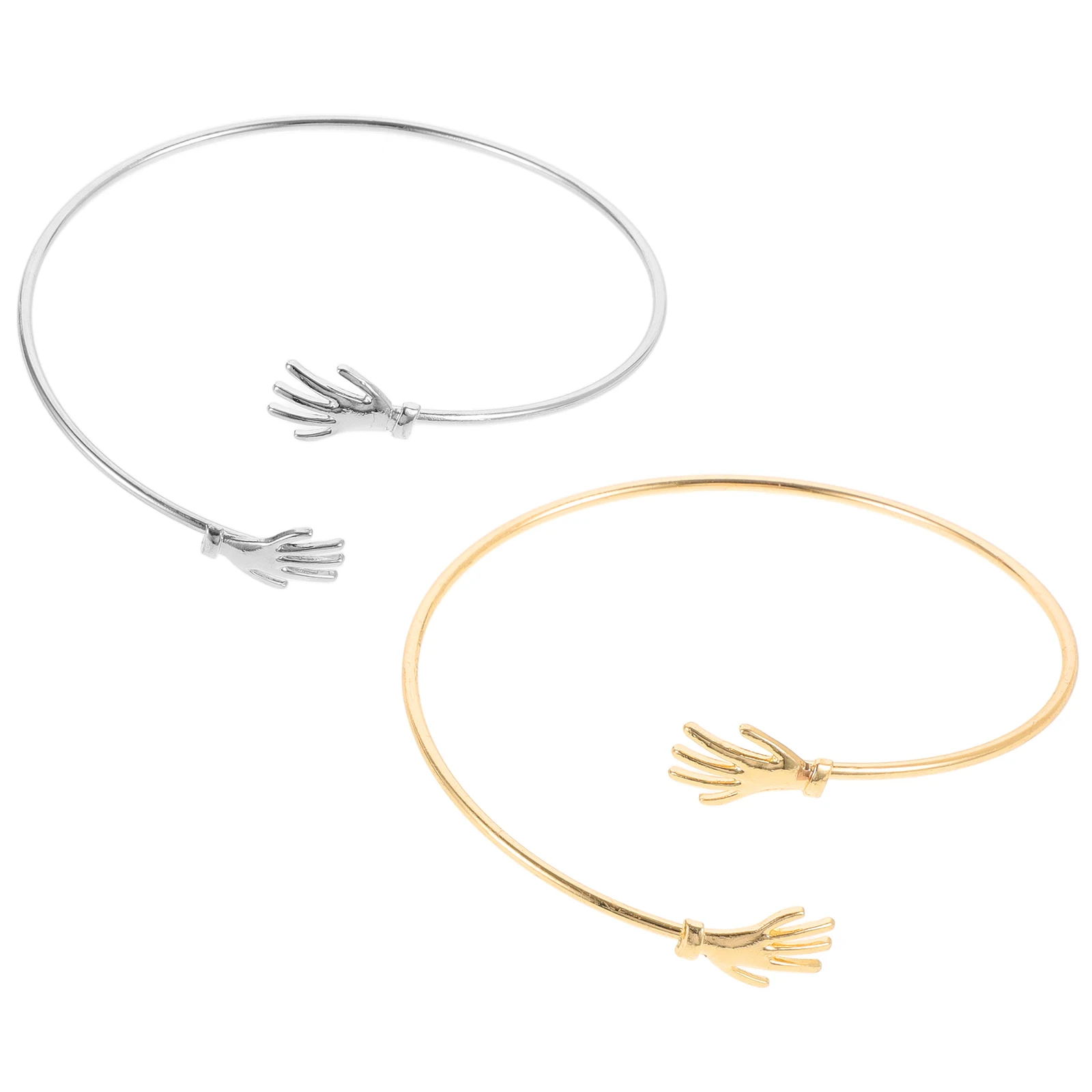 

2pcs Open Bangle Metal Simple Wrist Bracelet For Women Lady Delicate Decorative Cuff Lightweight Fashion Skin-Friendly Unique