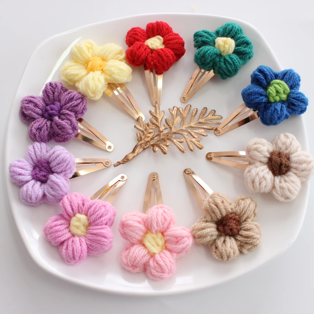 Cute Baby Girl Hair Clips BB Hair Pins Headwear Kids Flower Clips 2 Pieces