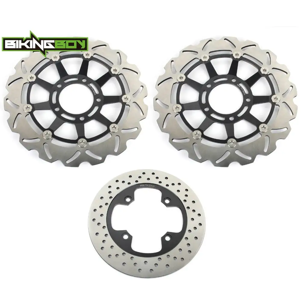 BIKINGBOY Front Rear Brake Disks Discs Rotors For Triumph Tiger 1050 SE 10 11 12 13 Tiger 1050 08-14 09 Stainless 320mm 255mm