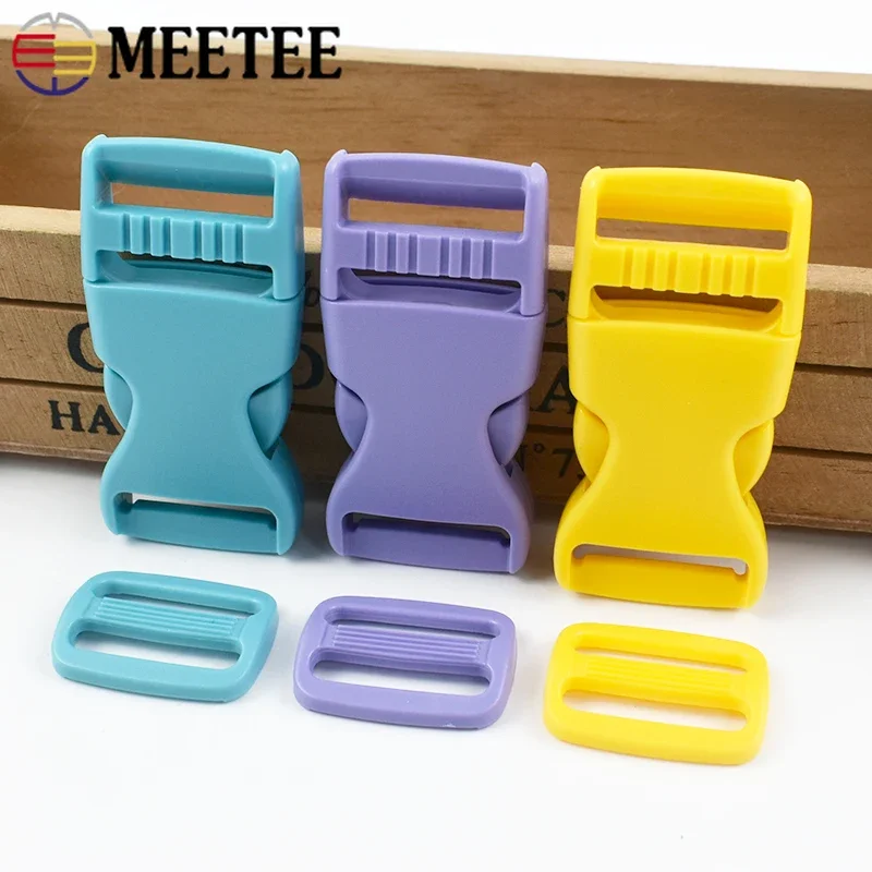 

5-20Set 15/20/25mm Plastics Side Release Buckle Backpack Strap Tri-Glide Slider Adjust Clasp DIY Bag Webbing Buckles Accessories