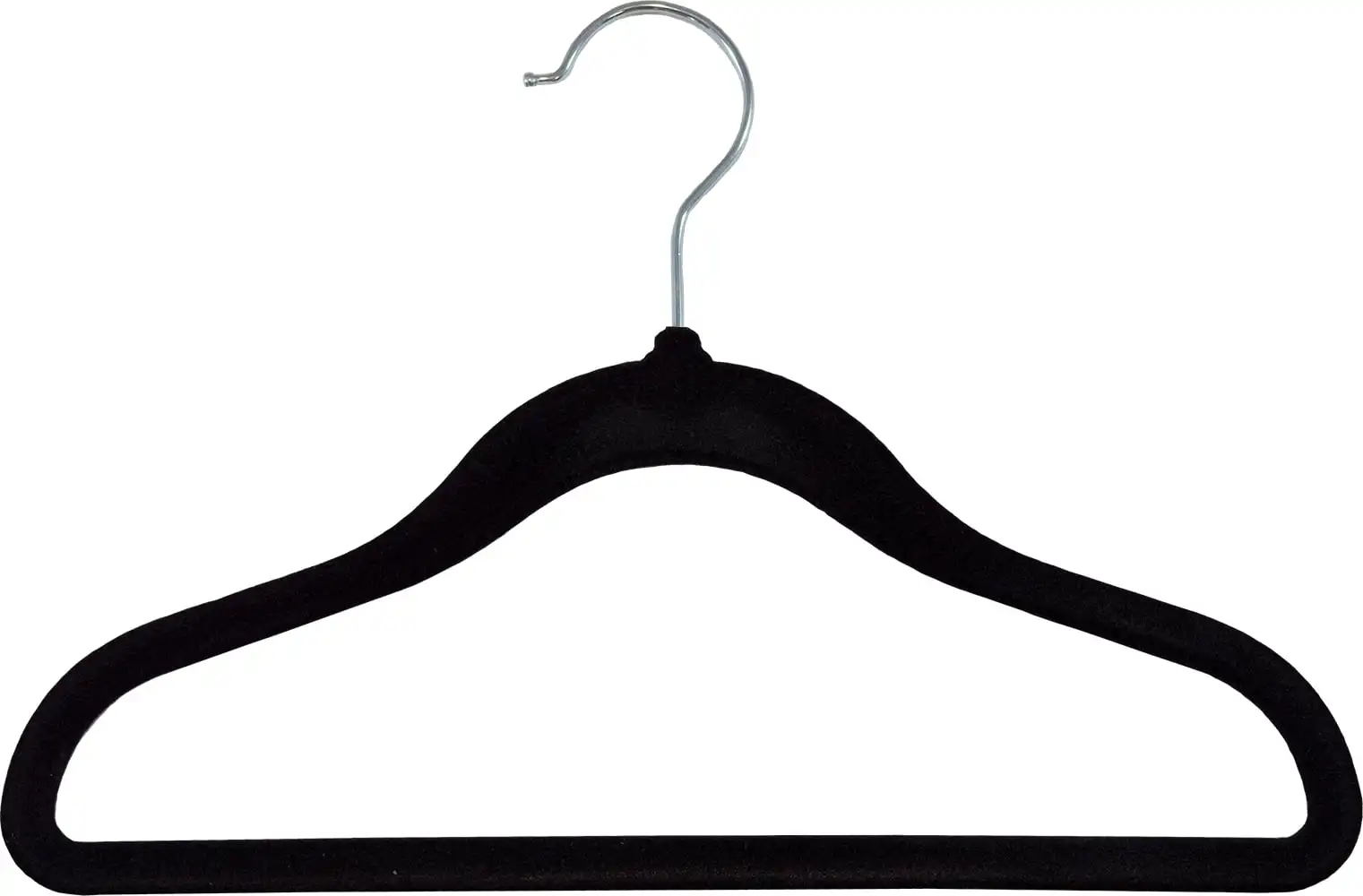 

Kids Black Slim Flocked Non-Slip Suit Hanger for Tops or Bottoms, 25 Pack