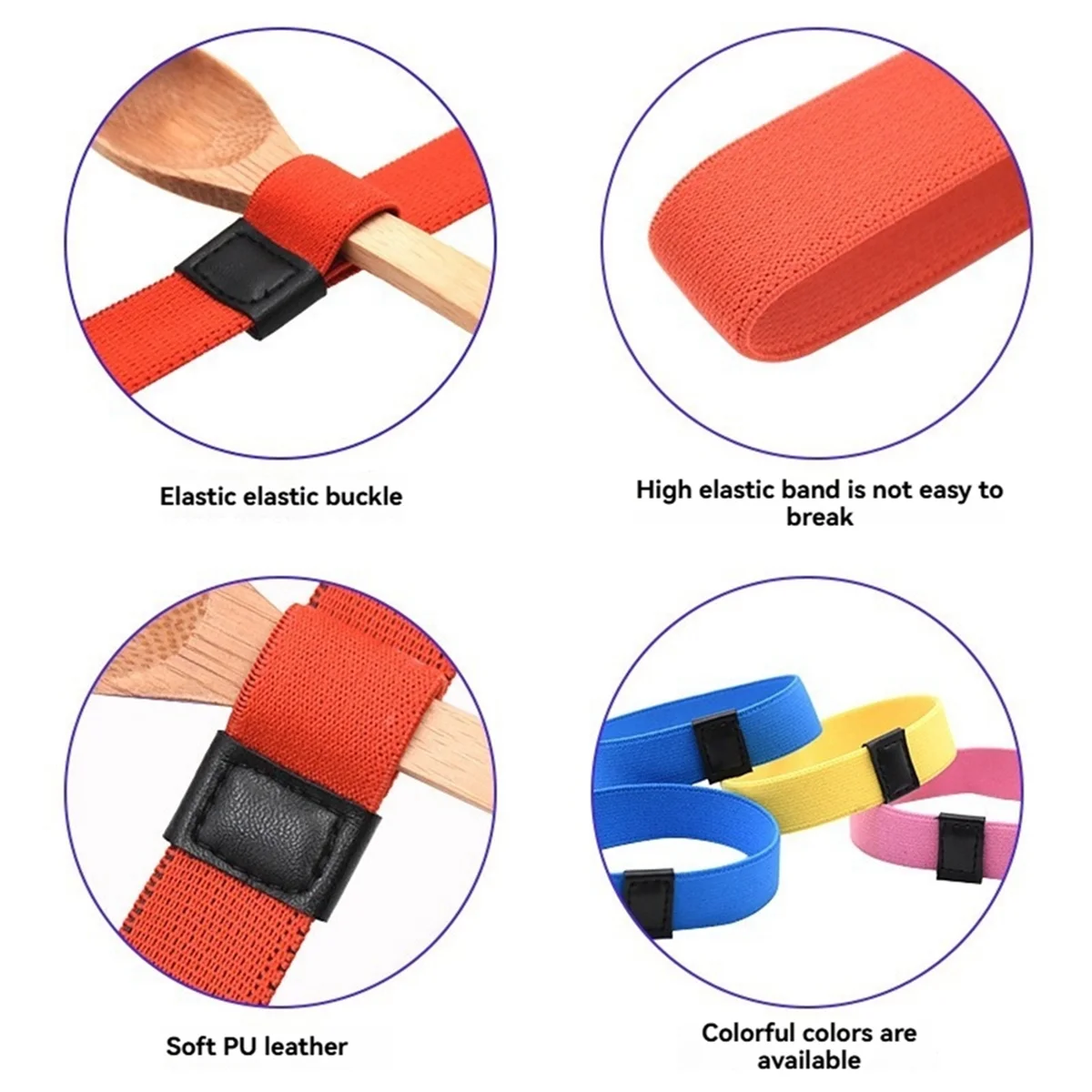 N18R 10 قطع من أشرطة صندوق الغداء المرنة الملونة القابلة للتعديل، أربطة حاويات الطعام بينتو