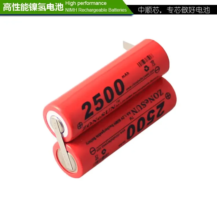 

Zhong Shun 3000 мАч, ножка для точечной сварки, 5 никель-водородных аккумуляторов, 2,4 В, игровая ручка, бритва, аккумулятор для электрических ножниц AA