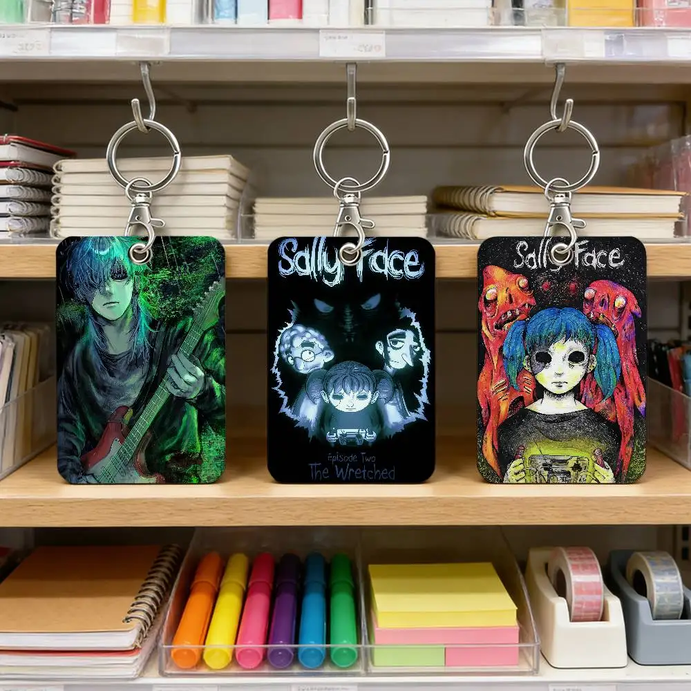 

Держатель для карт и брелок в виде персонажа из игры-хоррора S-Sally-F-Face, для фотокарточек, студенческих и проездных карт, защитный чехол для фотографий