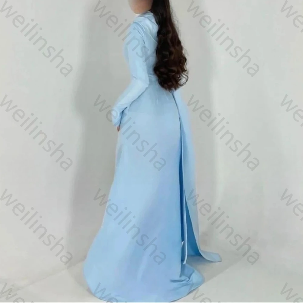Elegante o-pescoço mangas compridas vestidos de noite sexy sereia vestido de celebridade requintado de alta qualidade vestido de festa de baile feminino personalizado