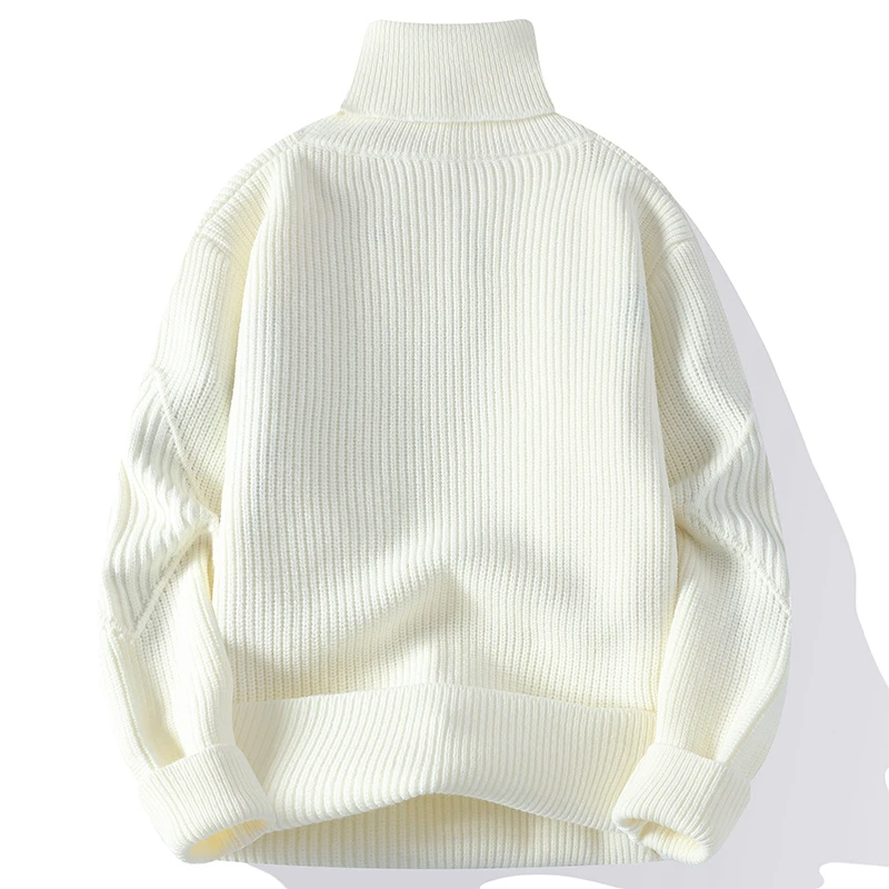 Sweter Turtleneck pria non-besi, pakaian musim semi musim gugur musim dingin 2024, pullover kasual gaya klasik 3XL 4XL