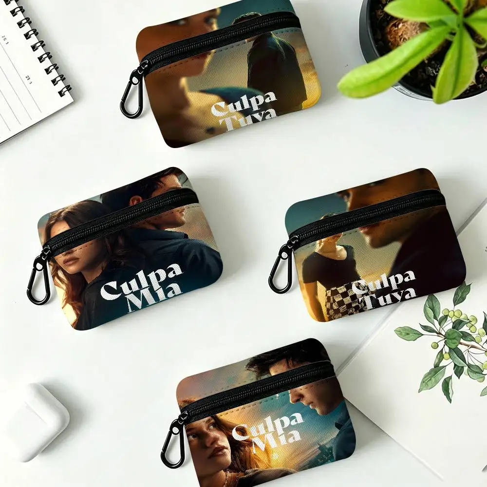 Hot Movie C-Culpa Tuya Mini Oxford Cloth Coin Purse With Carabiner Hook Portable Key Card Wallet Small Zipper Storage Pouch