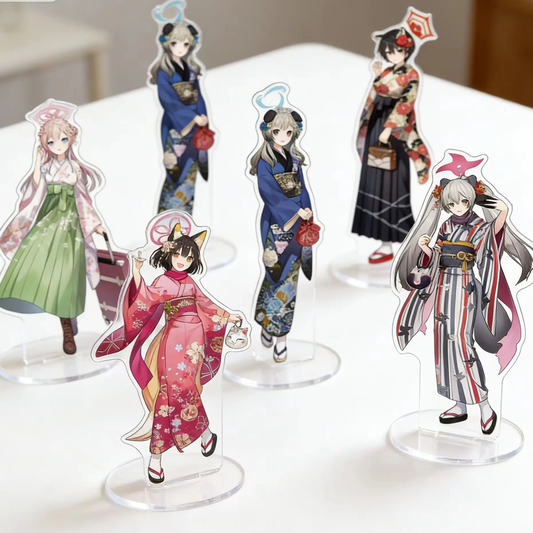 Blue Archive Enjoy Kyoto Spring Trip! Asahina Fina Human-shaped Acrylic Stand Model Plate Keychains Festivals Gifts
