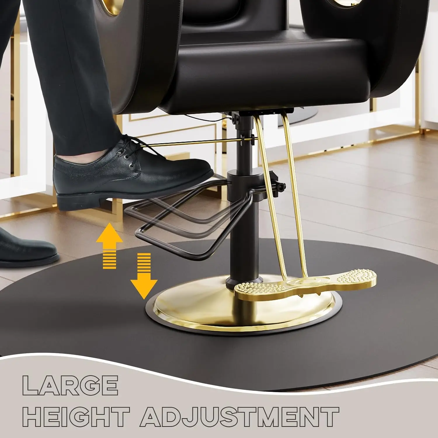 كرسي صالون الحلاقة مستلق 360 ° كرسي حلاق دوار مع مضخة هيدروليكية شديدة التحمل لشامبو السبا ومصفف الشعر في صالون الحلاقة المنزلي