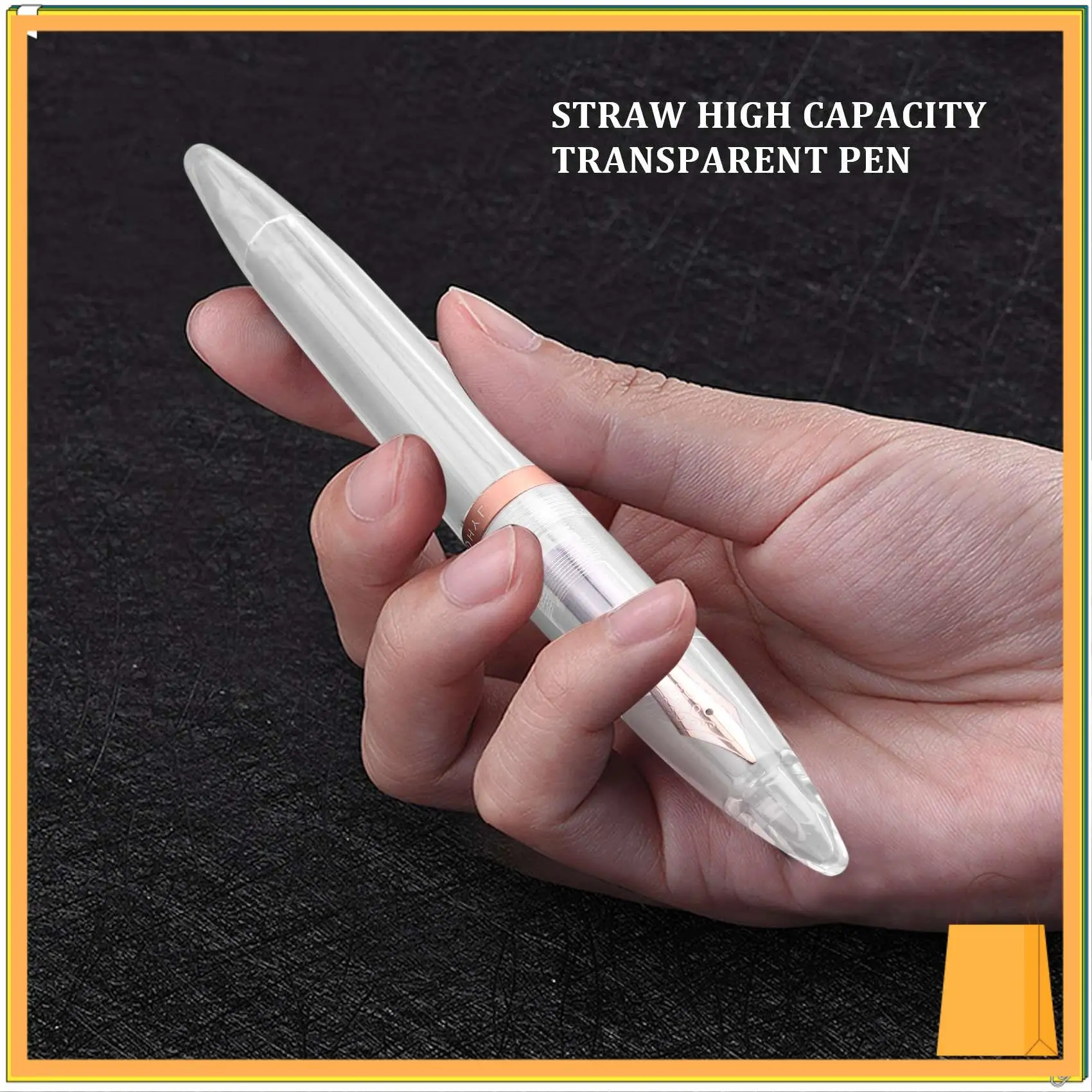 

L53A-0.5Mm Nib Fountain Pen With Eyedropper High Capacity Transparent Pens Office School Supplies For Student Writing Gifts Stat