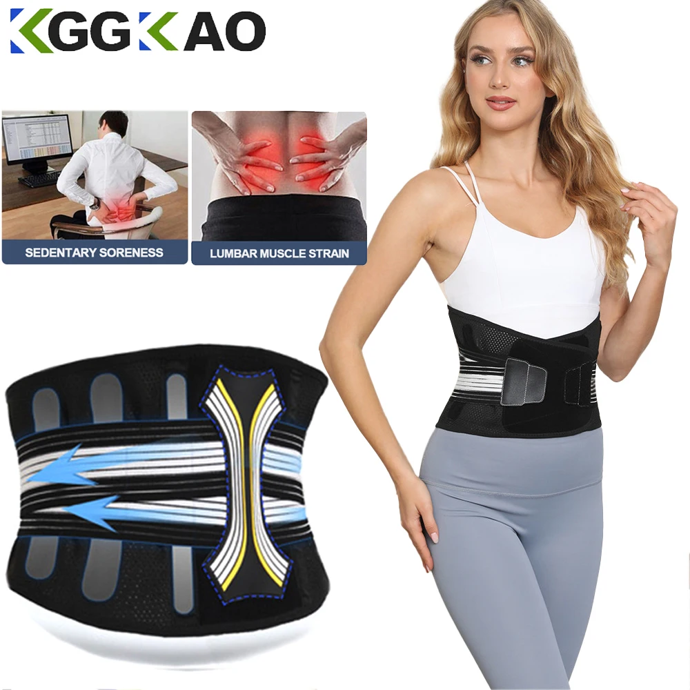 

Back Support Lower Back Brace provides Back Pain Relief - Lumbar Support Belt for Men Women Keeps Your Spine Straight Safe