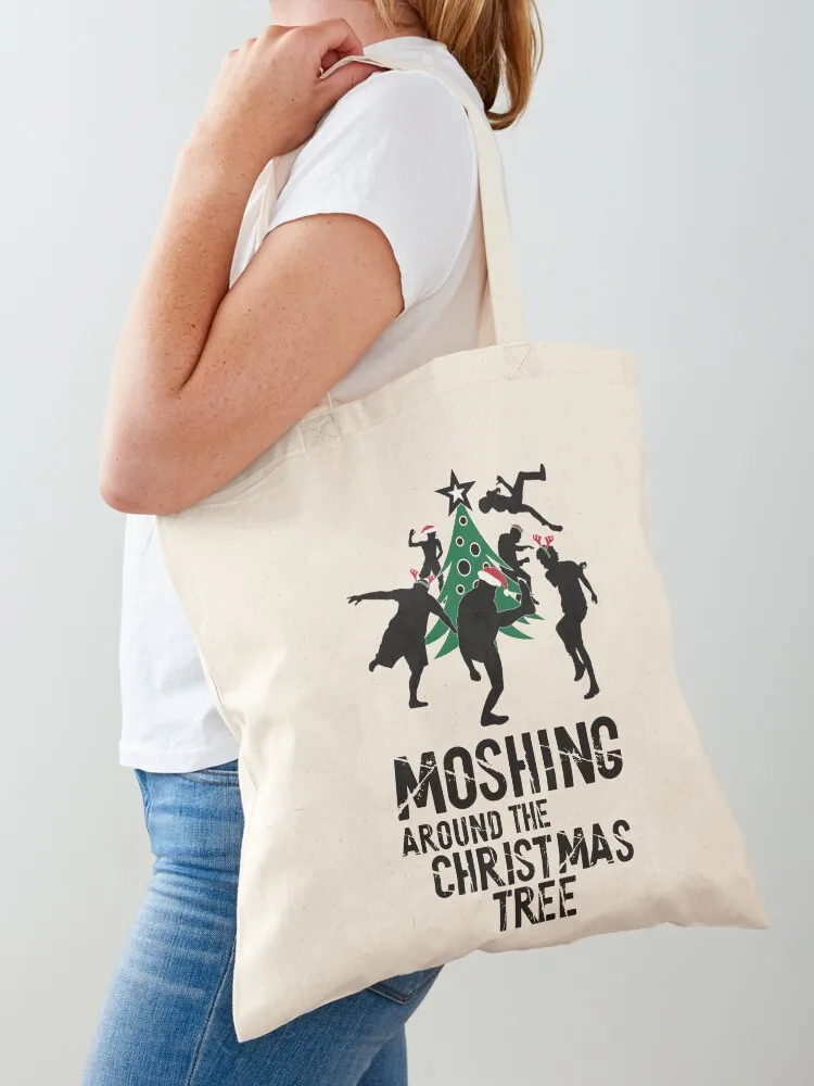 Heavy Metal Moshing around the Christmas Tree Tote Bag women bag Shopping bags tote bag university