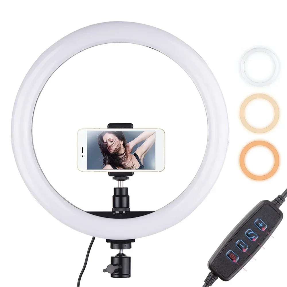 

Ring Light Dimmable LED Studio Camera Photo Phone Video Light Lamp With Tripods Selfie Stick Ring Table Fill Light for VK