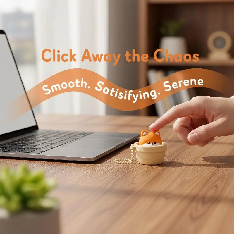 Finger Button Clicker Fidget Keychain Soft Slow Rebound Pressure Relief Mini Gadget for Work Break Relaxation