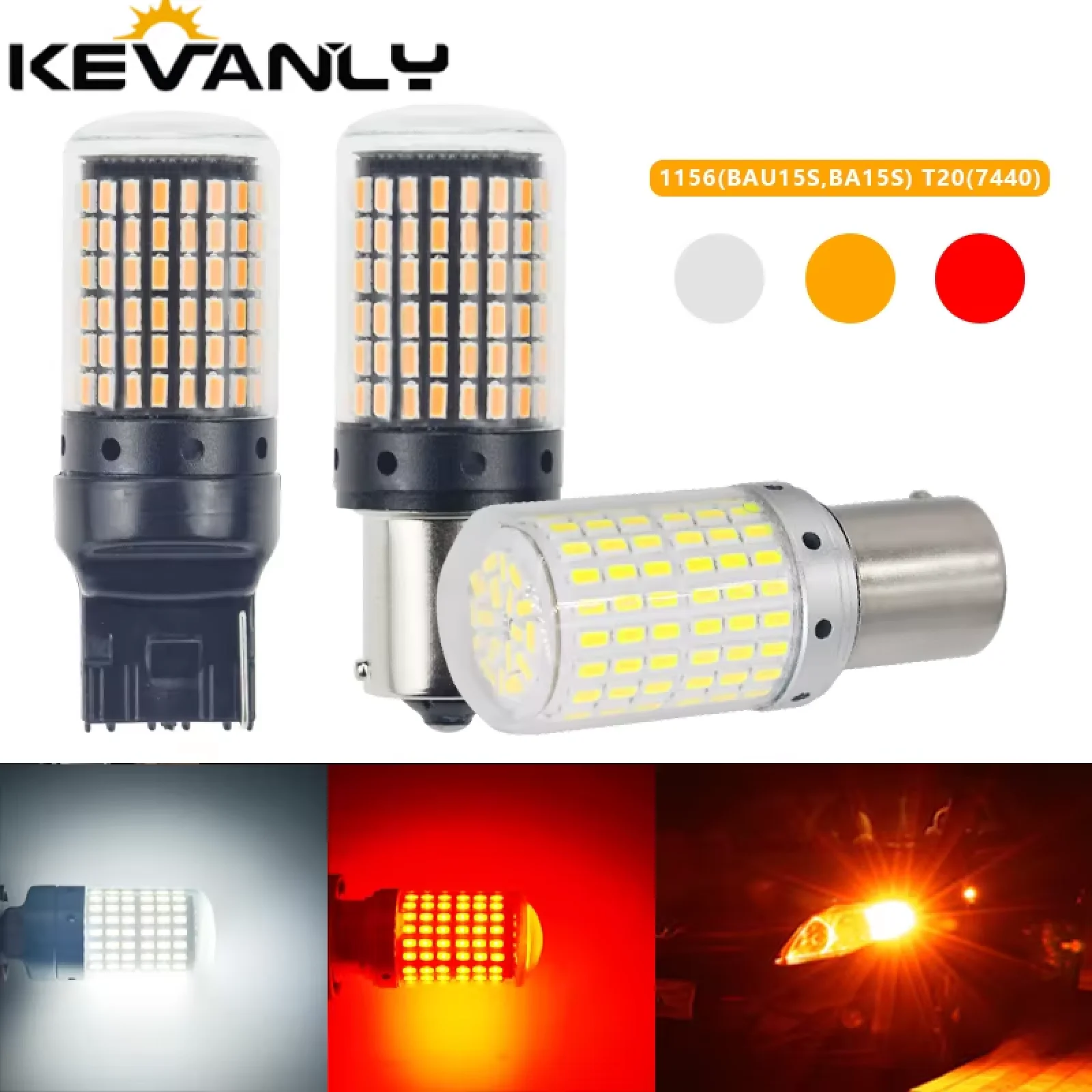 1pc CanBus p21w py21w T20 LED W21W W21/5W 7440 T443 led S25 1156 BA15S BAU15S Bulbs 3014 144smd car Turn Signal Lights