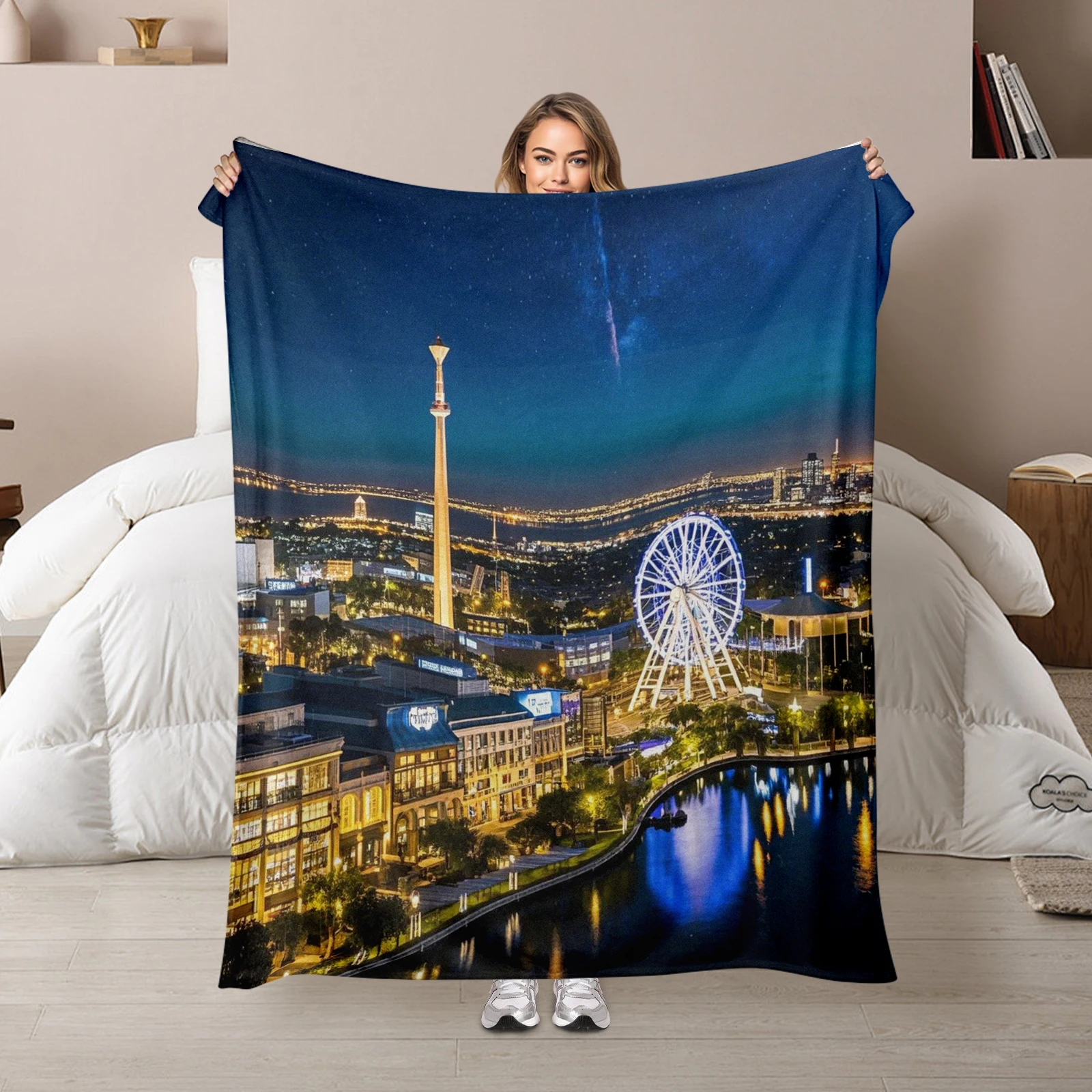 Berlin Night Skyline Inspires This Luxurious Blanket Merging City Lights With Warmth For Loved Ones