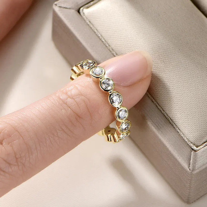 IOGOU 14k Goldfilled Eternity-Ring mit 3mm D Rundem Moissanit, stapelbare Ringe, GRA-zertifizierter Schmuck für Damen 2026 – Detail 7