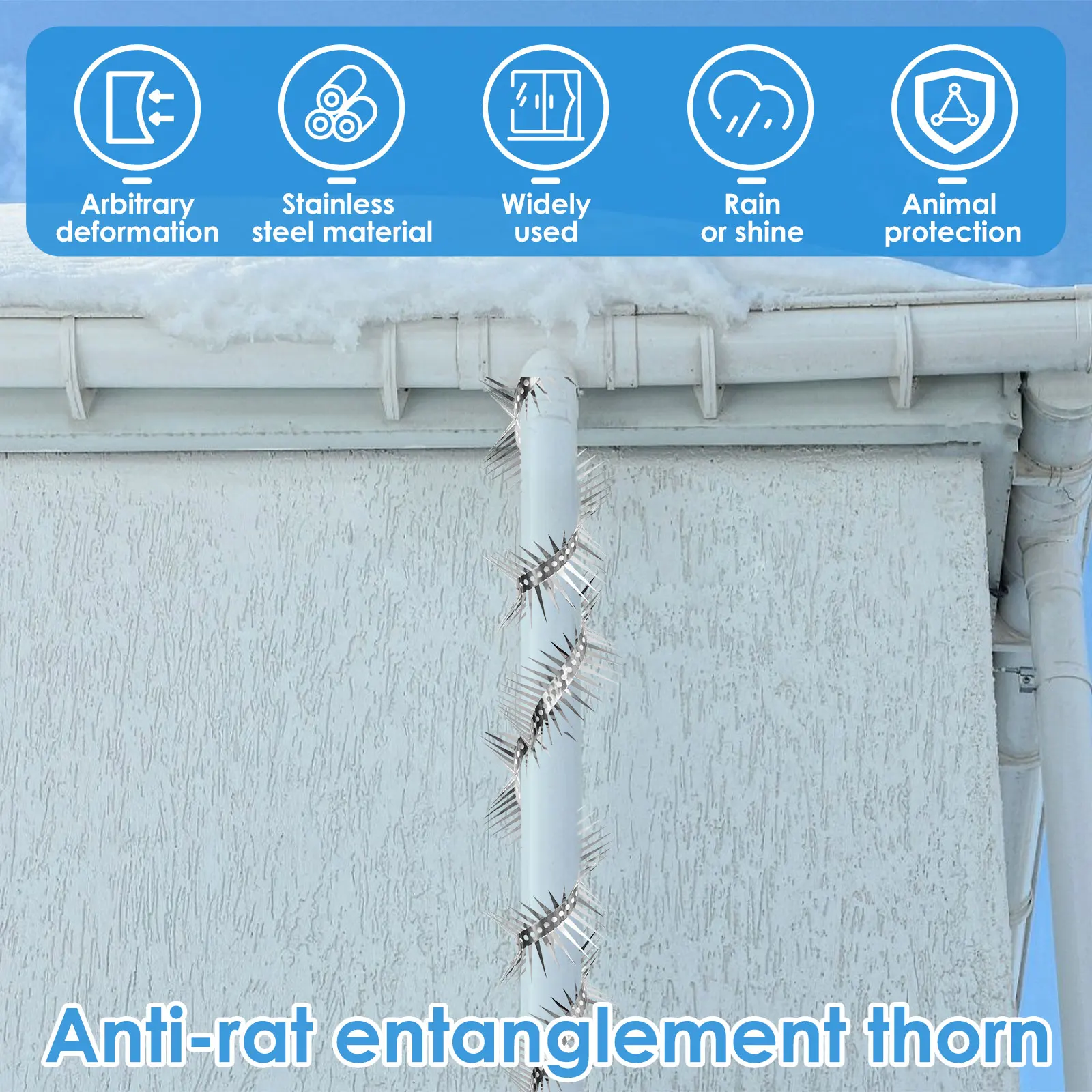 2/4M Pigeon Spikes Bird Spikes Stainless Steel Bird Repeller Set Anti Pigeon Spikes Deterrent on Balcony Eave Sills Garden Fence