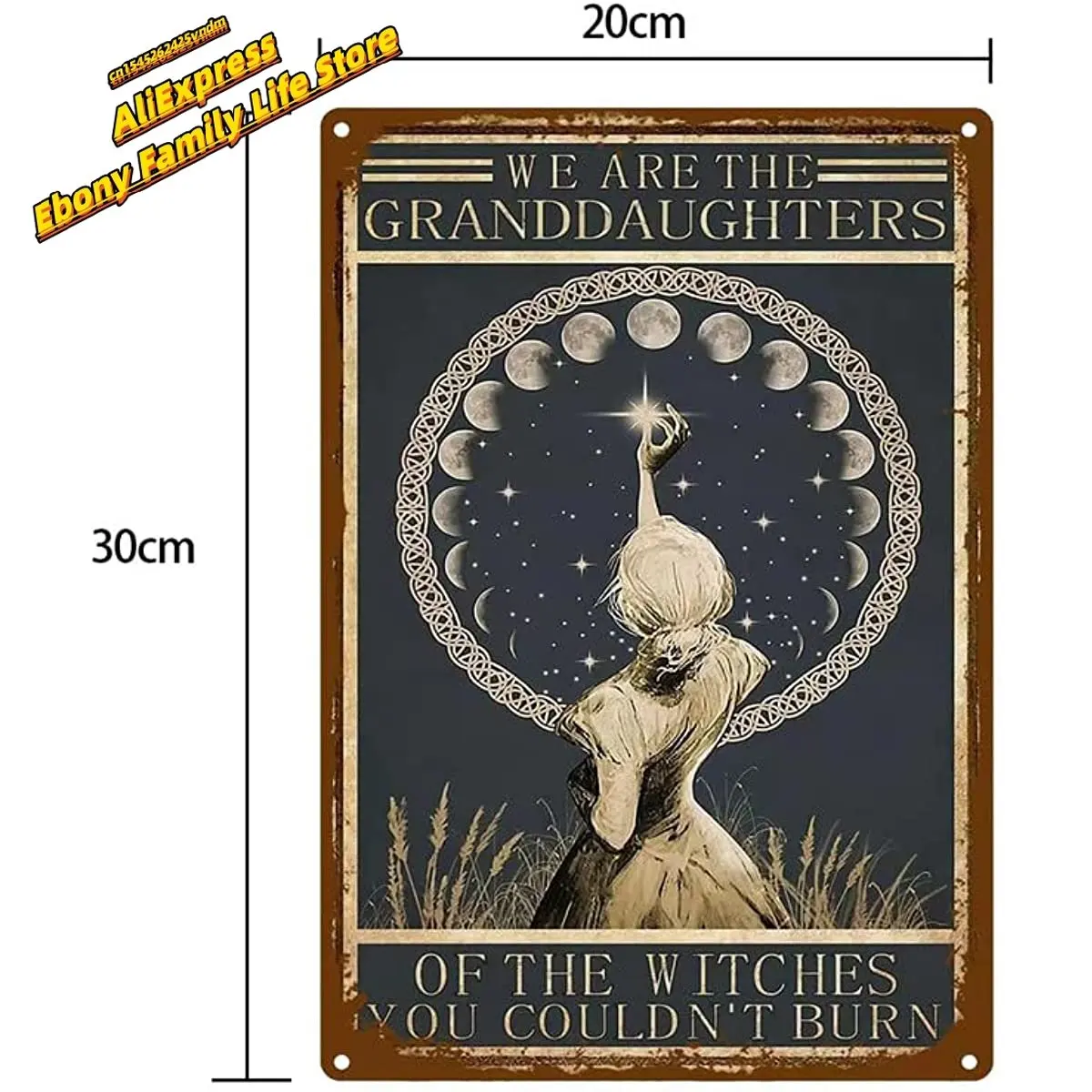 We are The Granddaughters of The Witches You Couldn't Burn Retro Metal Tin Sign Vintage Aluminum Sign for Home Gate Garage