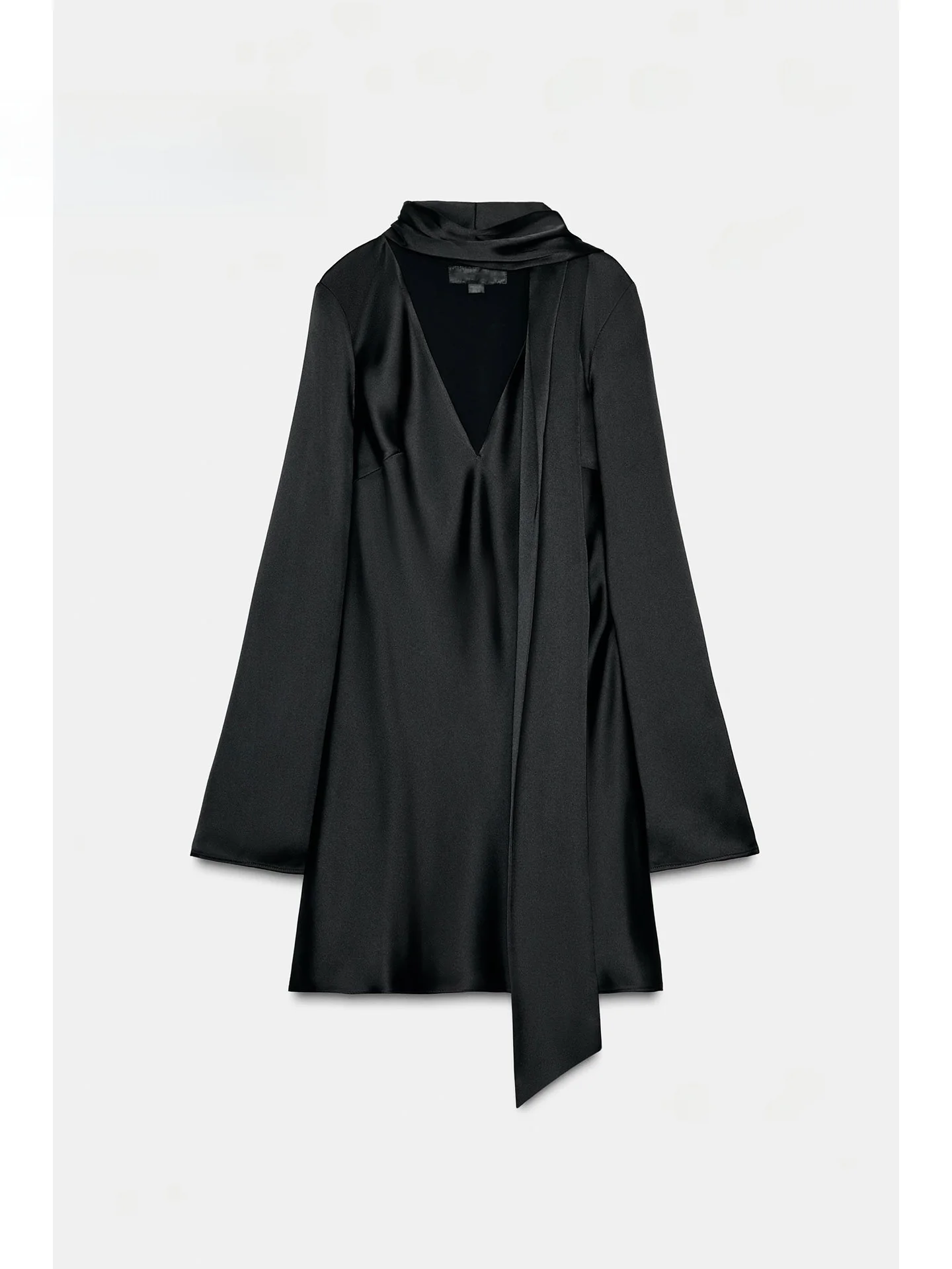 

Sexy Silk Satin Wrap Dr Spwear Sle A-Line Dr Long Sve V-Ne Casual Outerwear for Women Winter 2025 New Arrival
