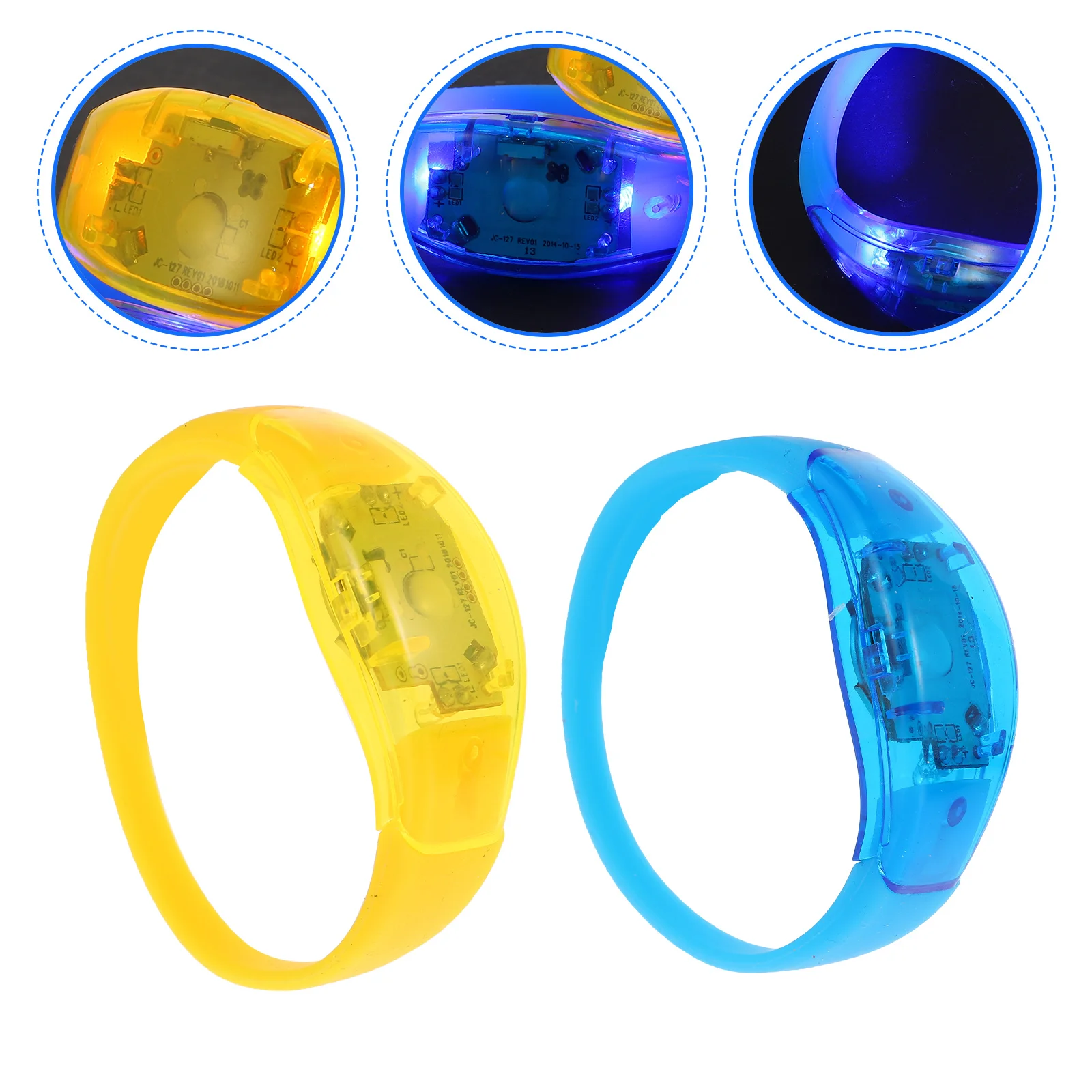 2 قطعة سوار مضيئة توهج لوازم الحفلات أساور للأطفال مع أضواء أساور معصم للأطفال #1