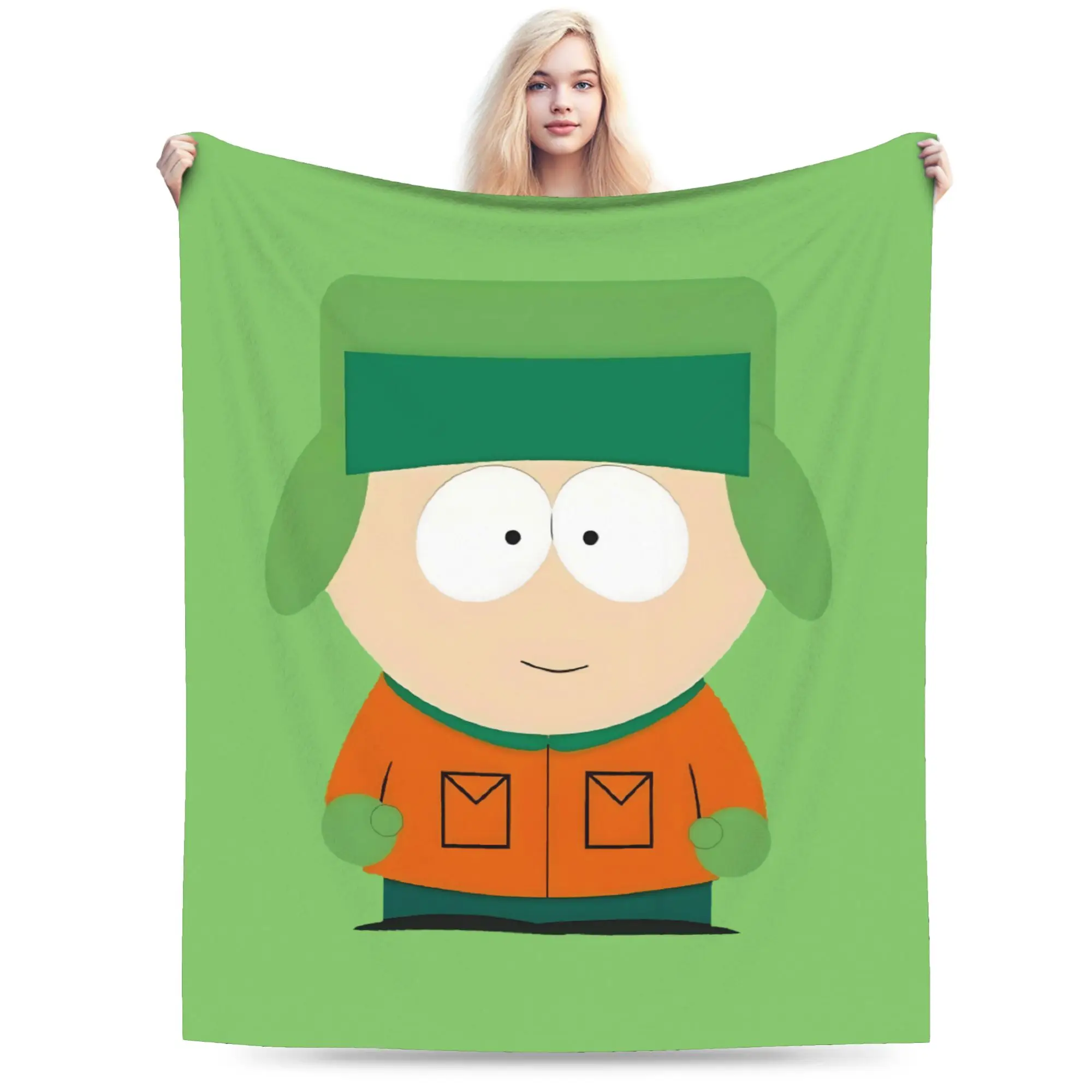 Custom Sofa Fleece Kyle Broflovski Throw Blanket Warm Flannel South Parks Blankets for Bedding Office Sofa Quilt