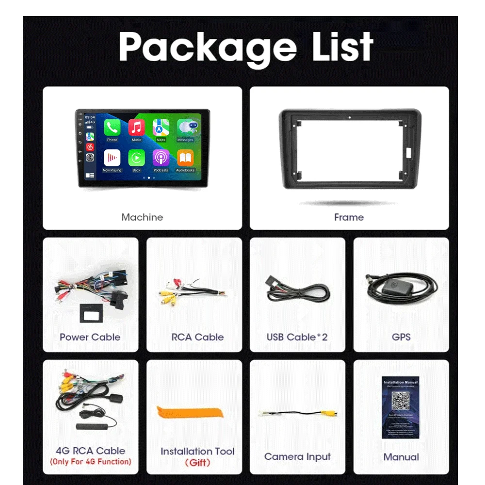 Android 16 Carplay Auto Car Radio For Audi A3 8P 2003-2013 2din Multimedia Player GPS Navigation Audio Stereo DSP 360 Camera 4G