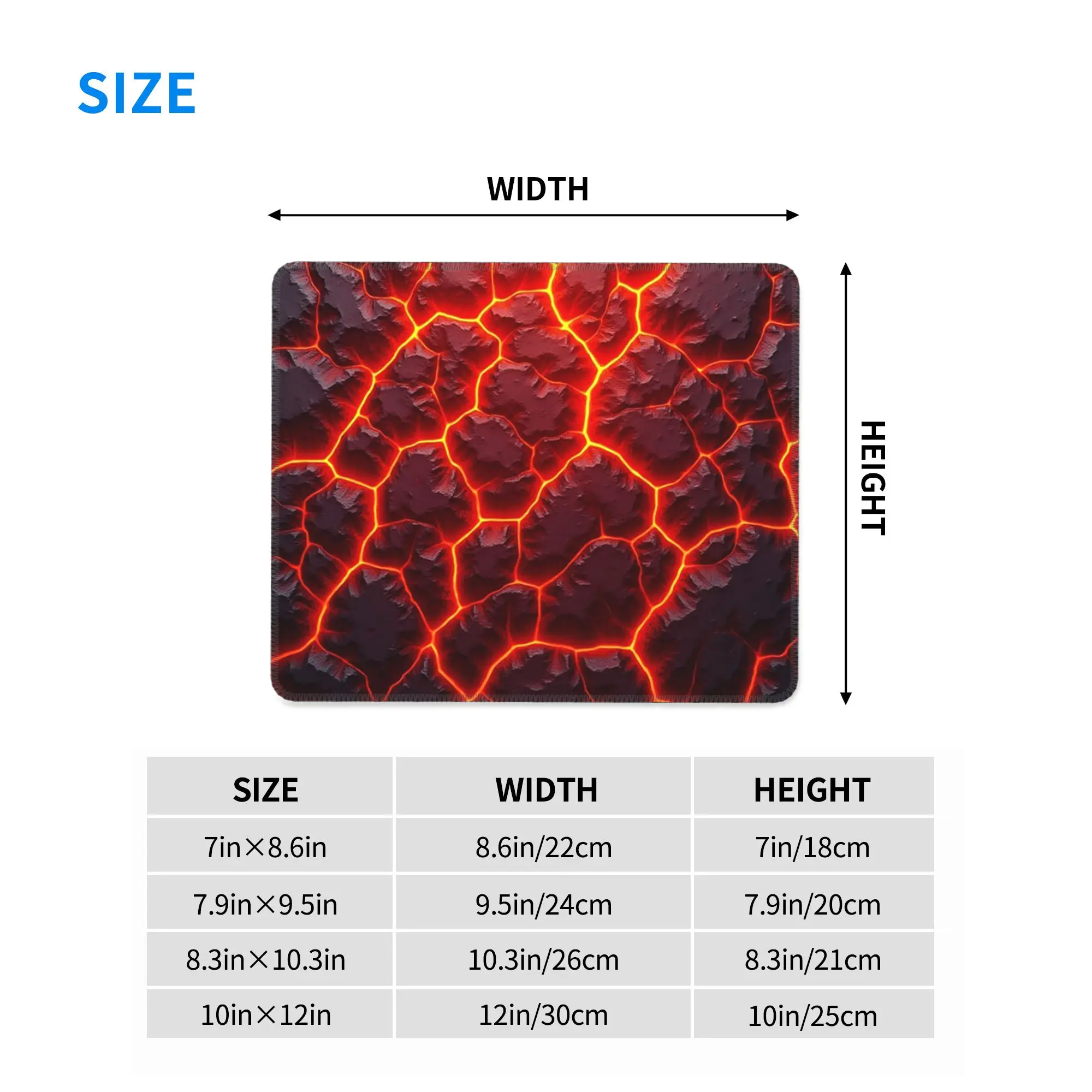 Magma Volcano Lava Fire Mouse Pad Computer Keyboard Mouse Mat Gaming PC Laptop Desk Mat Office Accessories Table Mats