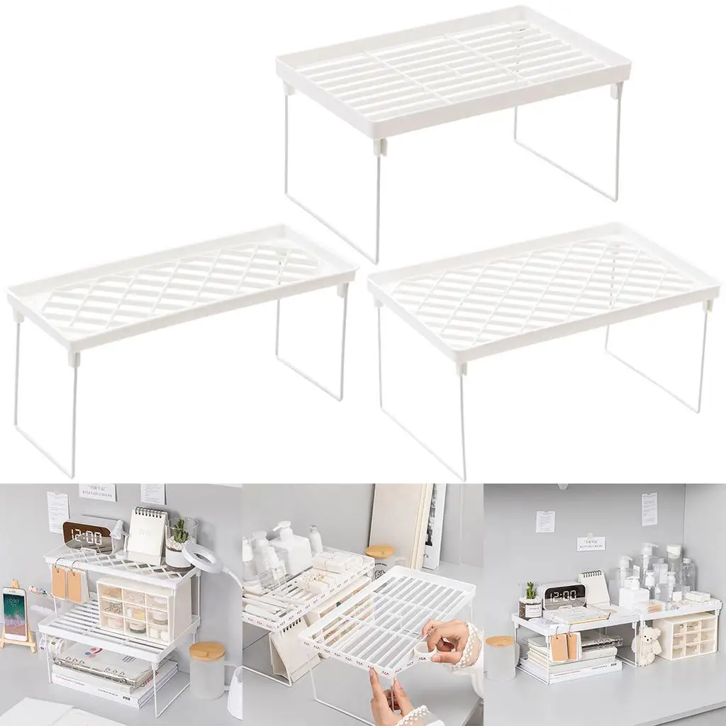

Foldable Bathroom Organizer Kitchen Storage Rack Fruit Shelf Closet Divider