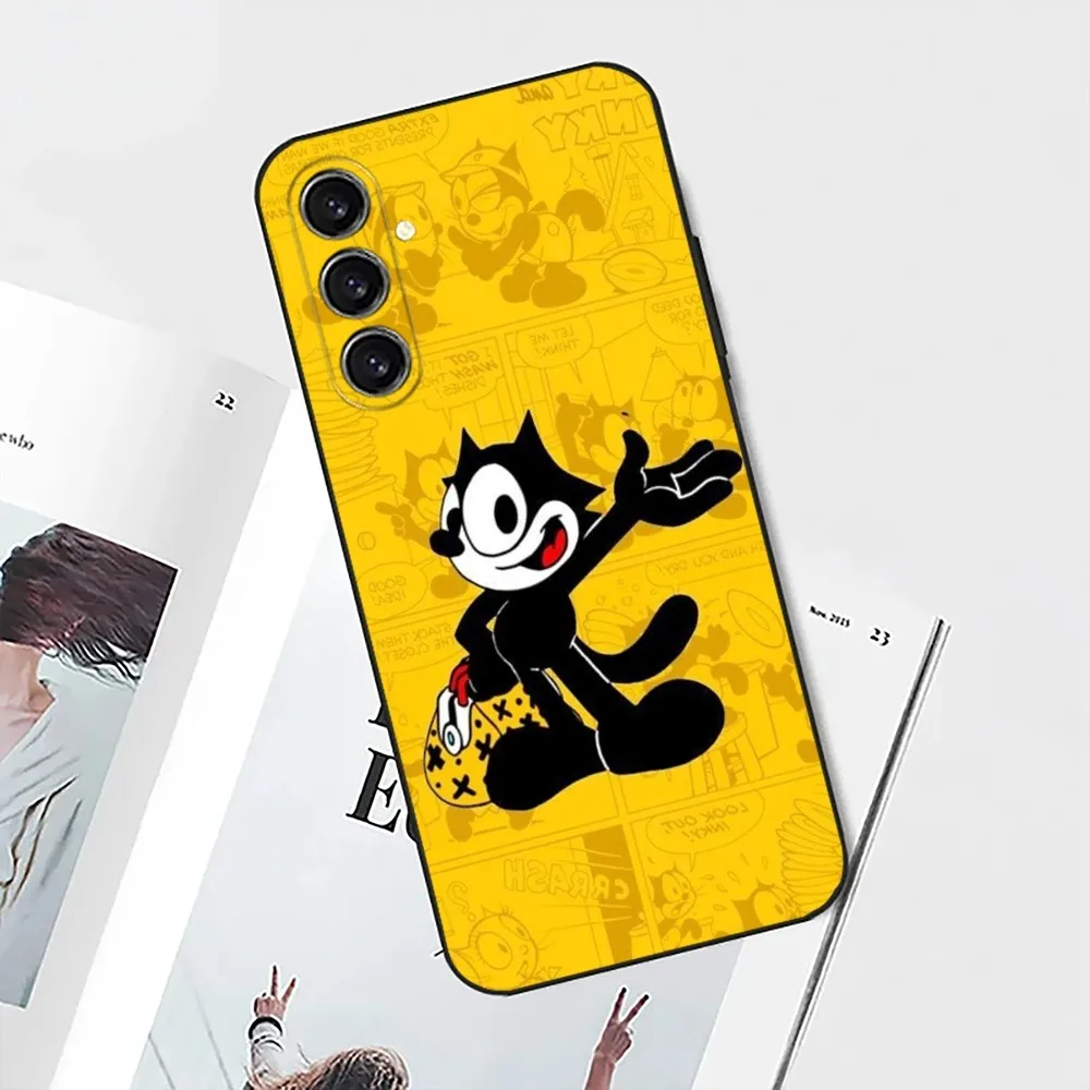 Cartoon F-Felix the C-Cats Cute Phone Case For Samsung Galaxy A13,21s,22,31,32,52,53,71,80,91 Black Soft Cover