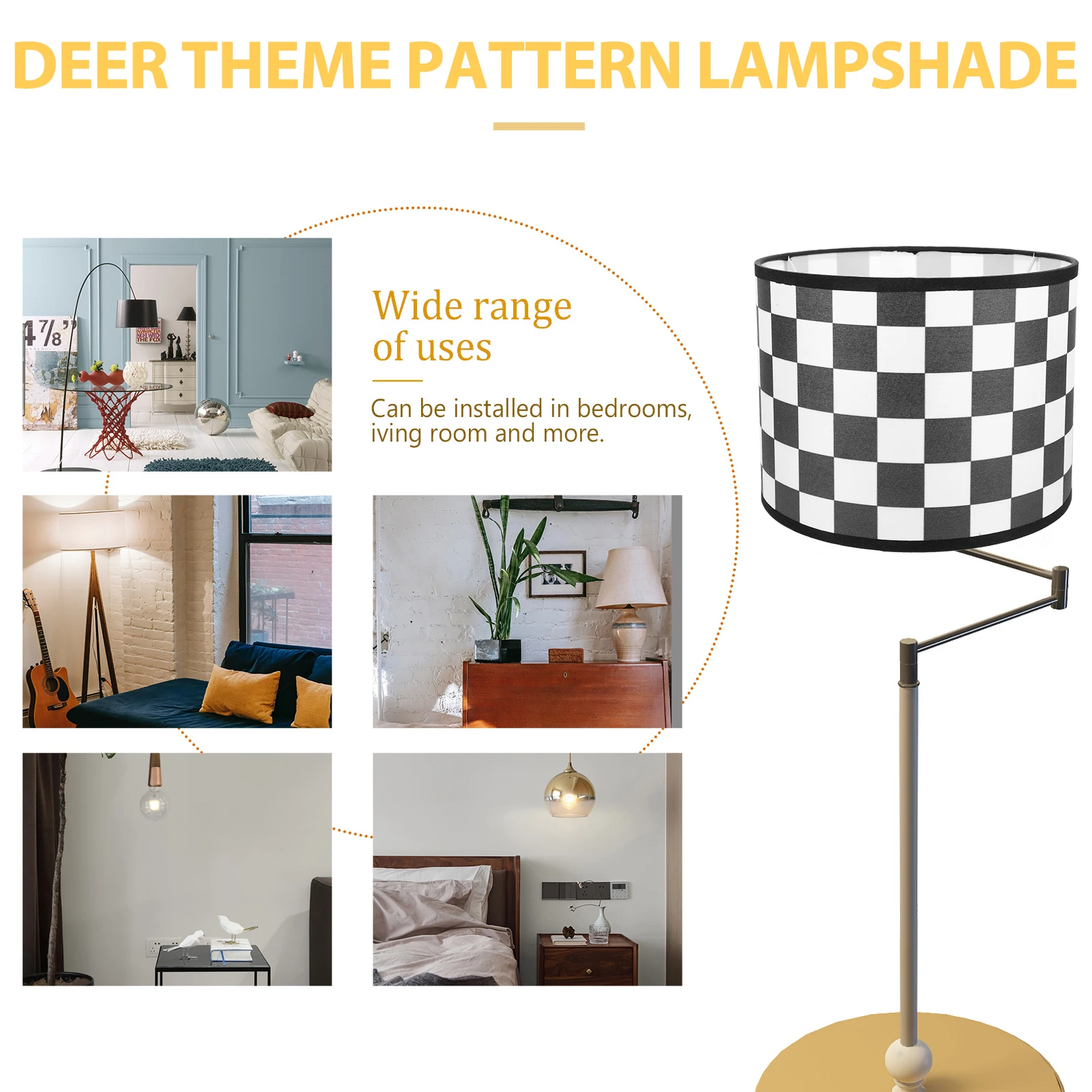 

Linen Lampshade E27 Round Square 22x17cm Black Fabric Drum Shade for Table Desk Floor Lamps Replacement Bedside Wall Lighting