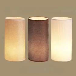 Straight Tube Linen Lampshade for Table Lamps Lightweight Soft Fabric Lamp Covers Hotel Bedside Hanging Lights Accessories