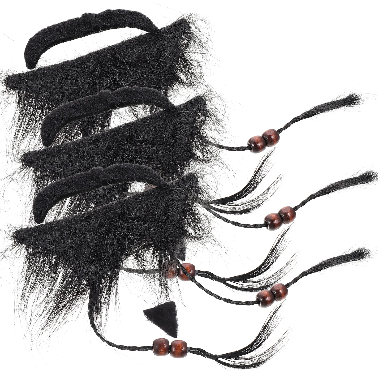 3 ชิ้น Pirate Beard Props ตกแต่งหนวดคอสเพลย์เครา Face ฮาโลวีนปลอมโพลีเอสเตอร์ Party Supplies เด็ก