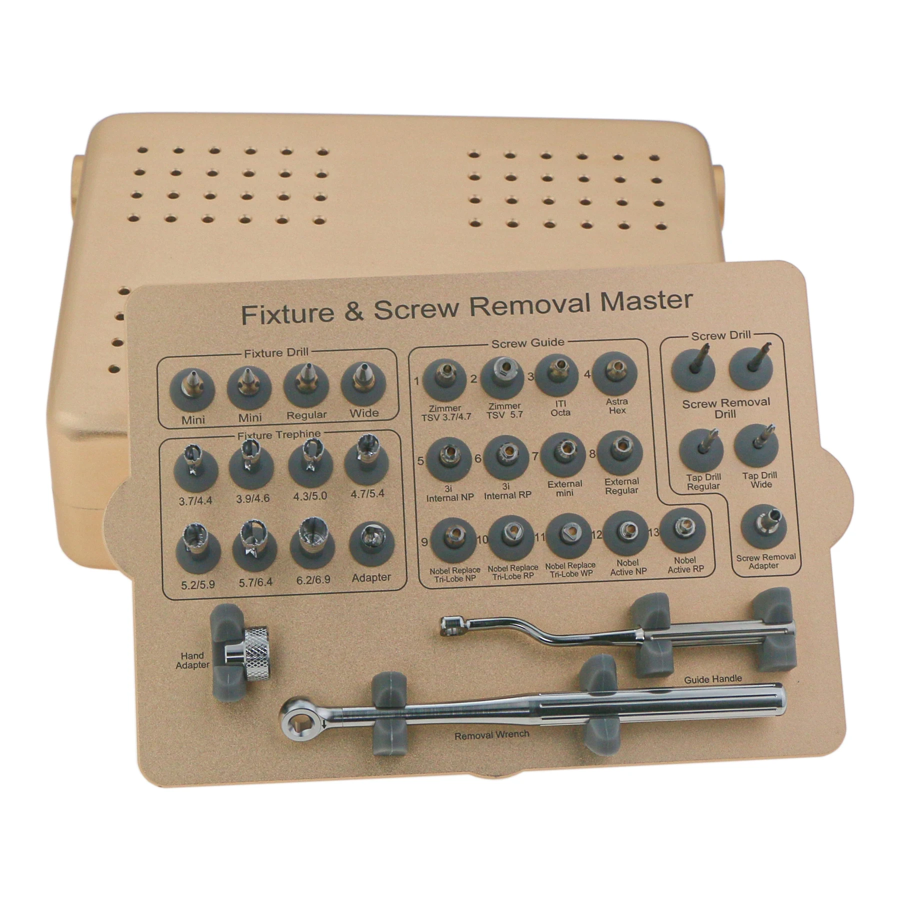 Комплект для удаления фрактурированного винта приспособления для зубного имплантата MCT FSRK-02 Универсальное обновление