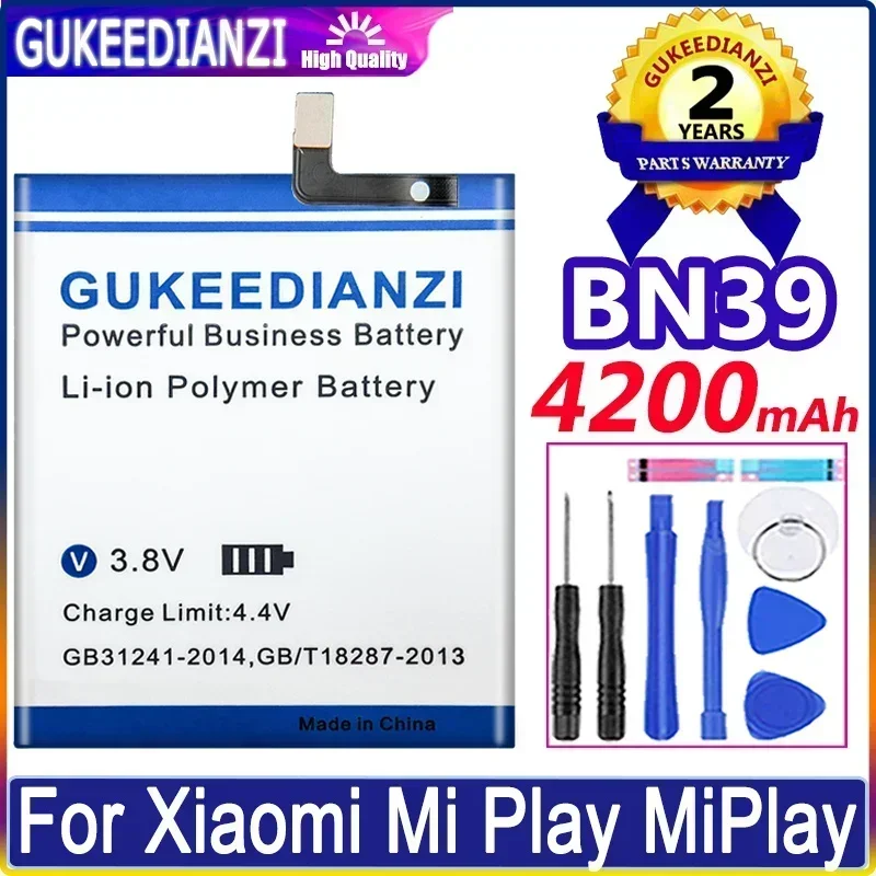 

Аккумуляторные батареи BN39 большой емкости, 4200 мАч, для Xiaomi Mi Play MiPlay, портативный аккумулятор для сотового телефона