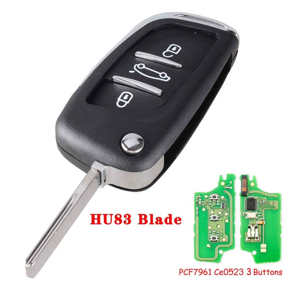 KEYYOU 433/434 MHz ASK/FSK Geändert Fernbedienung Auto Schlüssel Für Peugeot 107 207 307 307S 308 407 607 CE0536 CE0523 VA2/HU83 2/3 BTN Schlüssel