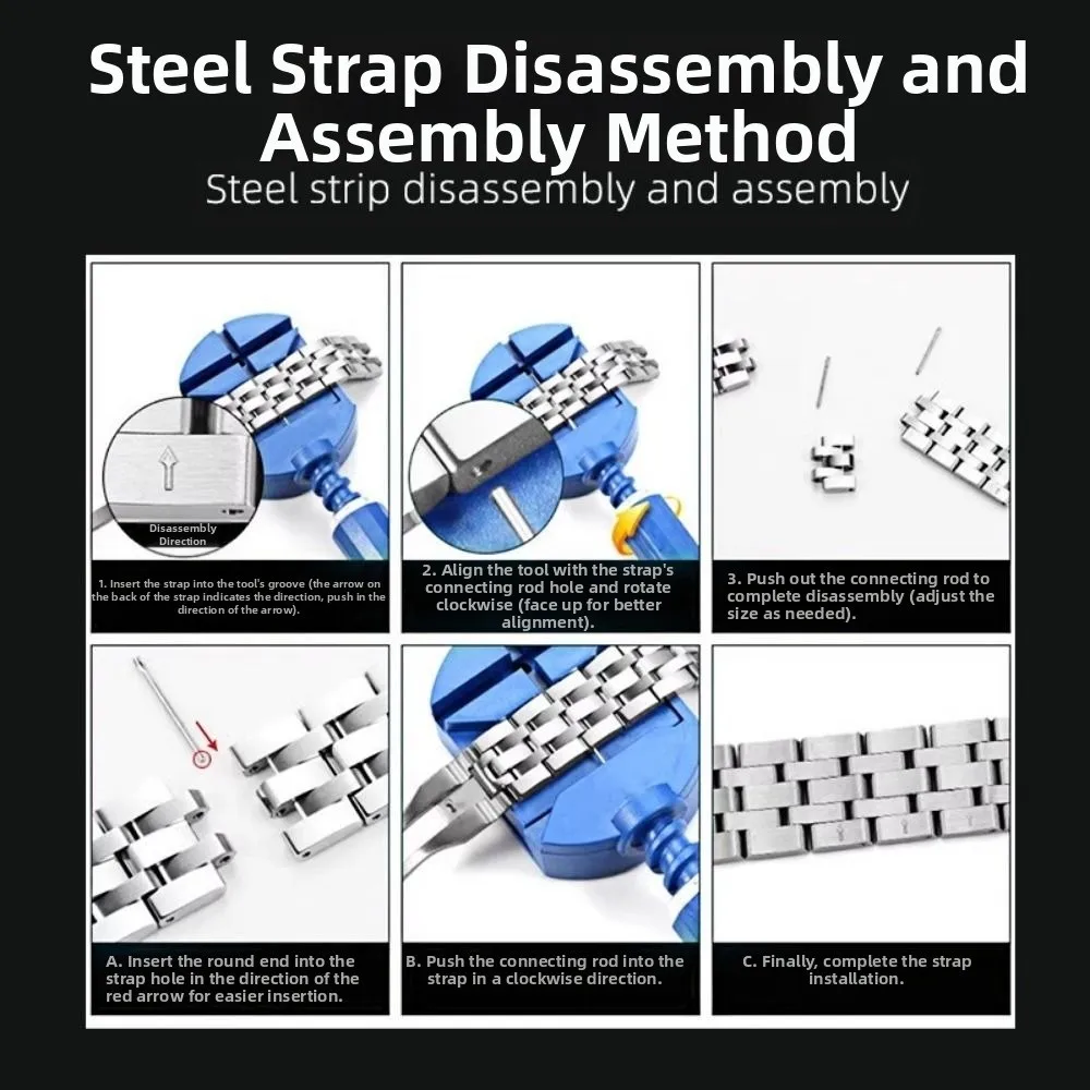 

16Pcs/set Non-slip Watch Repair Tool Kit Portable Durable Watch Maintenance Kit Link Pin Remover Spring Bar Set