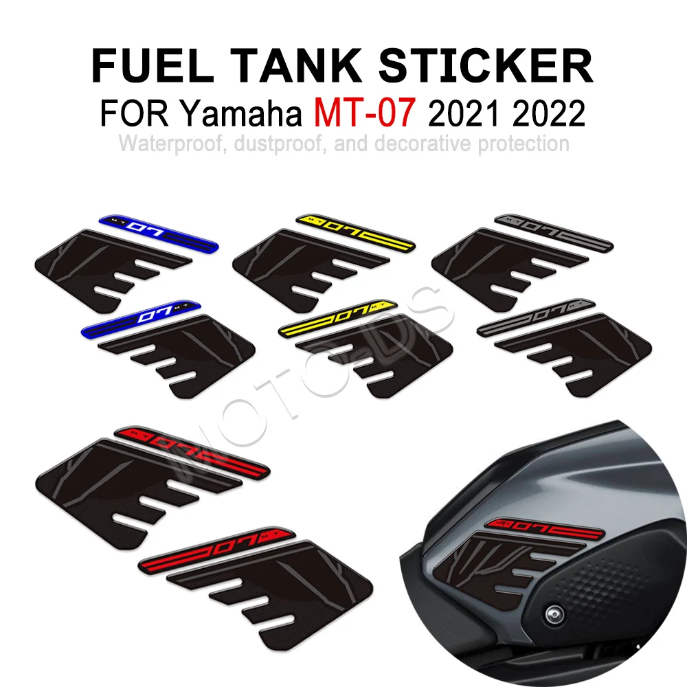 

For Yamaha MT07 MT 07 SP MT-07 Motorcycle Protector Tank Pad Side Fuel Oil Kit Knee Fairing Fender Stickers Decals 2021 2022