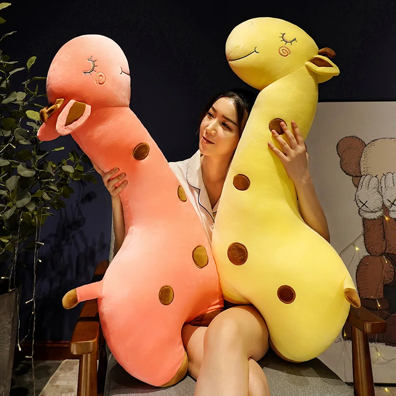 

100CM Kawaii Giraffe Plush Toys Soft Stuffed Cartoon Animal Doll Girl's Bedroom Cushion Sofa Nap Sleep Pillow Kids Xmas Gifts