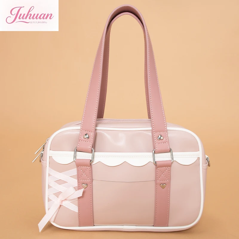 اليابانية لطيف الحلو JK موحدة حقيبة للنساء المراهقات فتاة الرياح الكرتون أنيمي ستة ألوان فريق الآيس كريم التوت حقيبة يد