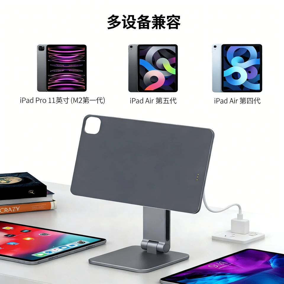 iPad Pro/Air/M4 12.9インチ 11インチ対応 磁気式Type-C急速充電