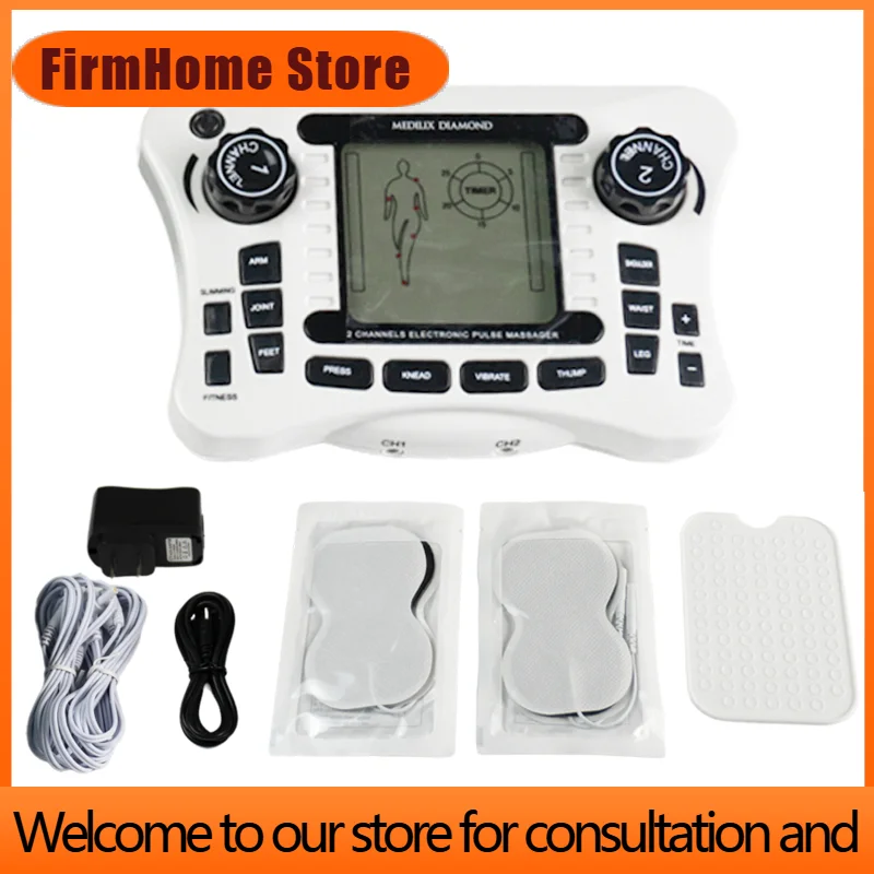 FirmHome StoreEMS Muscle Stimulator 12 Modes Electrical Tens Pulse Massager Acupuncture Digital Frequency Physiotherapy Machine
